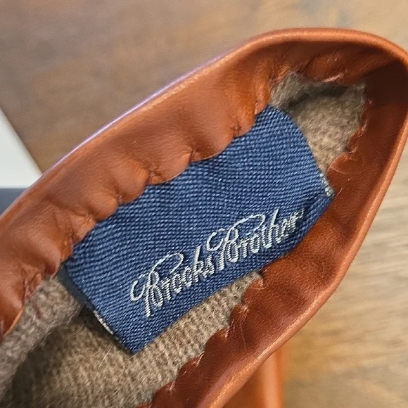 Brooks Brothers Brown Leather Gloves Size 7.5 - Picture 7 of 9